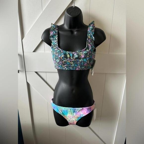 Raisins Porta Del Sol On / Off-the-Shoulder Swim Top &  Bottom - Small NWT - Picture 2 of 6